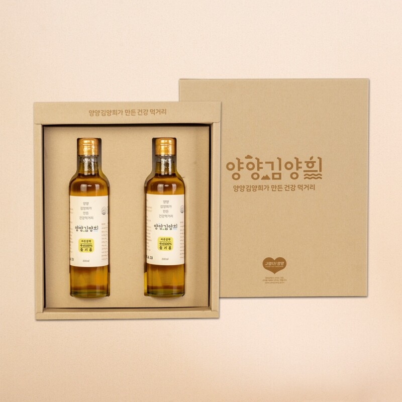 강원더몰,(라이브특가)양양김양희 저온압착들기름 300ml * 2병